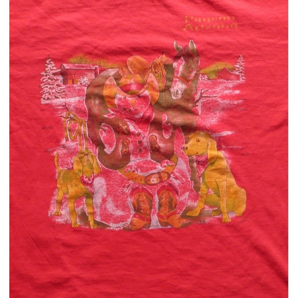 Vintage Payson Arizona Shirt Mens Extra Large Cowboy Western Horse Dog 90s Tee